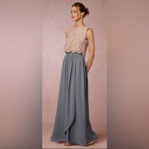 Jenny Yoo Lace Cleo top size small , mink grey